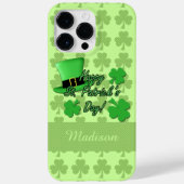 Groene hoed Shamrocks St. Patricks Monogram naam Case-Mate iPhone Case (Achterkant)