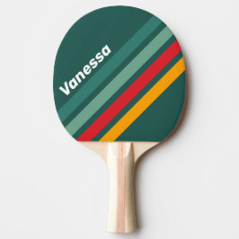 Groene hoekige strepen met naam tafeltennisbatje