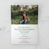 Groene hoekige uitnodiging met acht foto's en grad (Binnen)