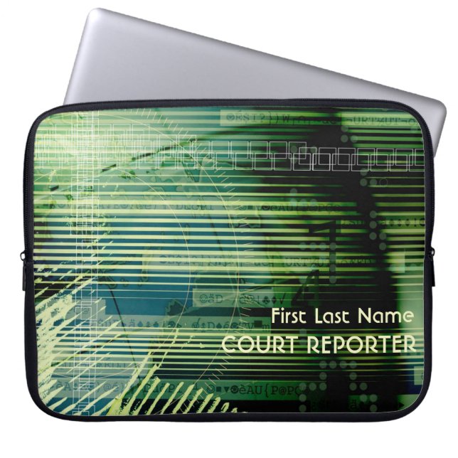  groene hoes Reporter Laptophoes (Voorkant)