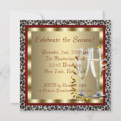 Groene Hoge Hak Schoenen Leopard Christmas Party Kaart (Achterkant)