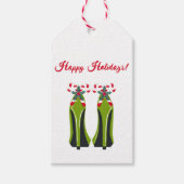 Groene Hoge Hakken met Candy Canes Cadeaulabel (Voorkant)