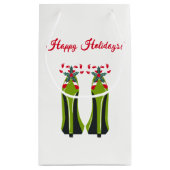 Groene Hoge Hakken met Candy Canes Klein Cadeauzakje (Achterkant)