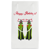 Groene Hoge Hakken met Candy Canes Klein Cadeauzakje (Voorkant)