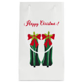 Groene hoge hakken met kerststrikken klein cadeauzakje (Voorkant)