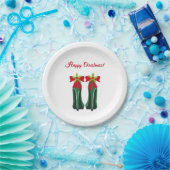 Groene hoge hakken met kerststrikken papieren bordje (Feest)