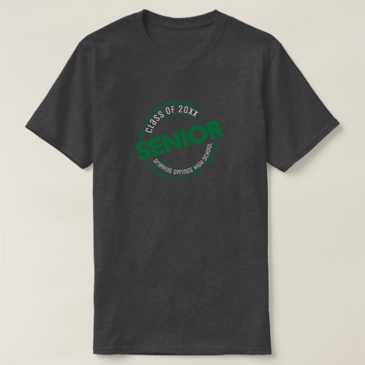 Groene Hogere Klasse van het Onderdruk Badge T-shirt (Design voorkant)