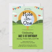 Groene Hole-In-One Golf Verjaardagsfeestje Kaart (Voorkant)
