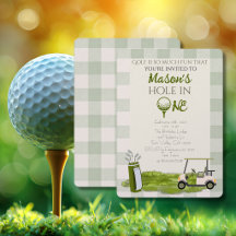 Groene Hole In ONE Jongen Eerste Verjaardagsfeestj