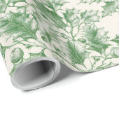 groene Holly Decoupage Cadeaupapier (Rol Hoek)