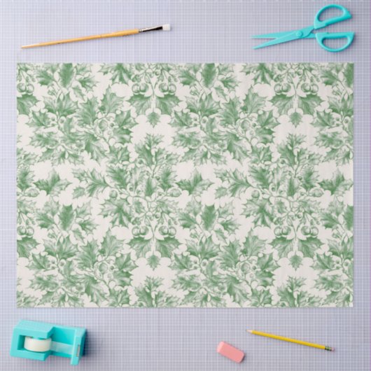 groene Holly Decoupage Tissuepapier (Craft)
