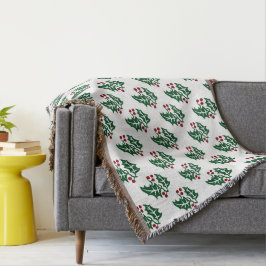 Groene Holly en Red Berries kerstpatroon Deken