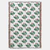 Groene Holly en Red Berries kerstpatroon Deken (Voorkant Verticaal)
