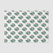 Groene Holly en Red Berries kerstpatroon Tissuepapier (Voorkant)