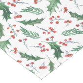 Groene Holly en Red Berry kerstpatroon Medium Tafelloper (Hoek)