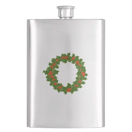 Groene Holly en rode bessen kerstkrans Flacon (Voorkant)