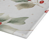 Groene Holly en rode bessen Waterverf Snijplank (Hoek)