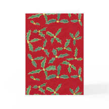 Groene Holly laat gele bloemen kerst Kaarten