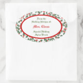 Groene Holly met Red Berries Custom Baking Sticker (Tas)