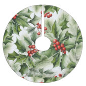 Groene Holly rode bessen Kerstboom basis Hoesje Kerstboom Rok (Voorkant)