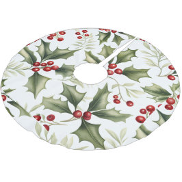 Groene Holly rode bessen Kerstboom basis Hoesje Rok