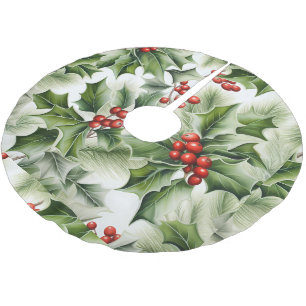 Groene Holly rode bessen Kerstboom basis Hoesje Rok