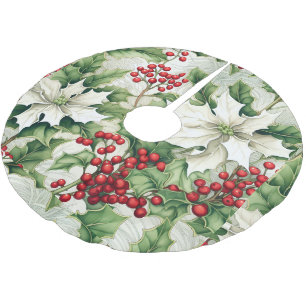 Groene Holly rode bessen Kerstboom basis Hoesje Rok