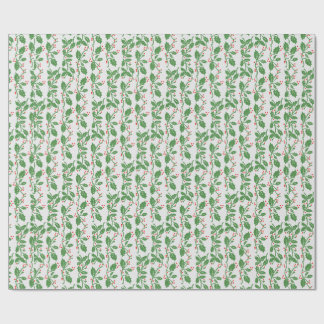  Groene Holly verliest kerstkerst met rode bessen Cadeaupapier