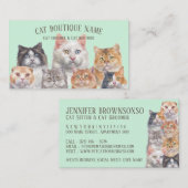 Groene Home Huisdieren Katten Visitekaartje (Voorkant / Achterkant)