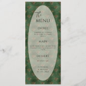 Groene Hommels Elegante Trouwdag Menu (Voorkant)