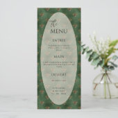 Groene Hommels Elegante Trouwdag Menu (Staand voorkant)