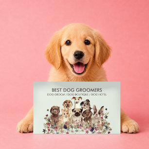 Groene Hond Avonturen Kamp Watercolor Trail Pup Visitekaartje