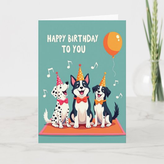 Groene Hond Feestkaart Kaart (Voorkant)