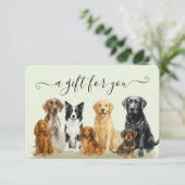 Groene hond Grooming Huisdier Boarding Gift Certif (Staand voorkant)