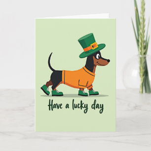Groene Hond Lucky Day Kaart
