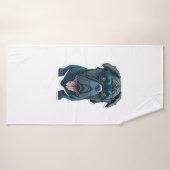 Groene hond met bril badhanddoek (Badhanddoek)