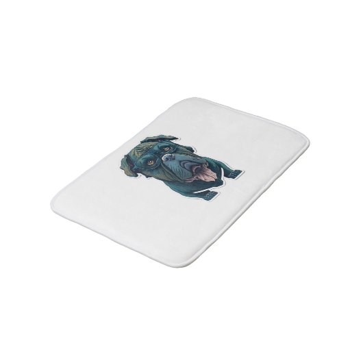 Groene hond met bril badmat (Gekanteld)