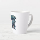 Groene hond met bril latte mok (Rechterhoek)