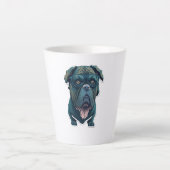 Groene hond met bril latte mok (Voorkant)