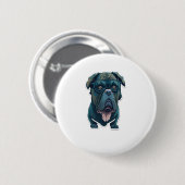 Groene hond met bril ronde button 5,7 cm (Voorkant /achterkant)
