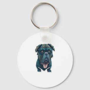 Groene hond met bril sleutelhanger
