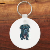 Groene hond met bril sleutelhanger (Voorkant)