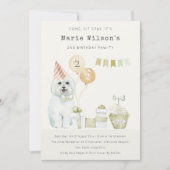 Groene Hond Verjaardagsfeest Uitnodiging voor elke (Voorkant)