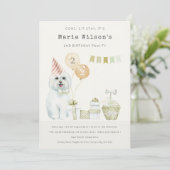 Groene Hond Verjaardagsfeest Uitnodiging voor elke (Staand voorkant)