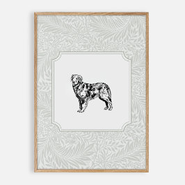 Groene honden nursery vintage kamer poster