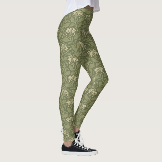  Groene Honeysuckle Bloemen Leggings (Rechts)