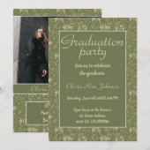  Groene Honingzuig Bloemen Foto Afstuderen Kaart (Voorkant / Achterkant)