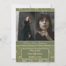 Groene Honingzuig Bloemen Foto Afstuderen Kaart