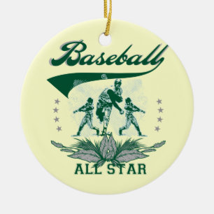 Groene honkbal all star T-shirts en cadeaus Keramisch Ornament