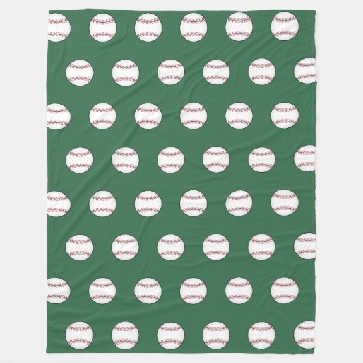 Groene honkbal fleece deken (Voorkant)